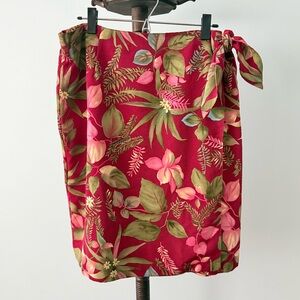 ✨ Vintage Sag Harbor Red Tropical Wrap Skirt | Island Floral | Size XL ✨